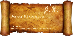 Jeney Nikoletta névjegykártya