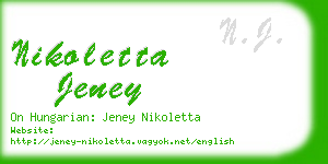 nikoletta jeney business card